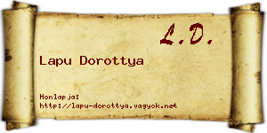 Lapu Dorottya névjegykártya